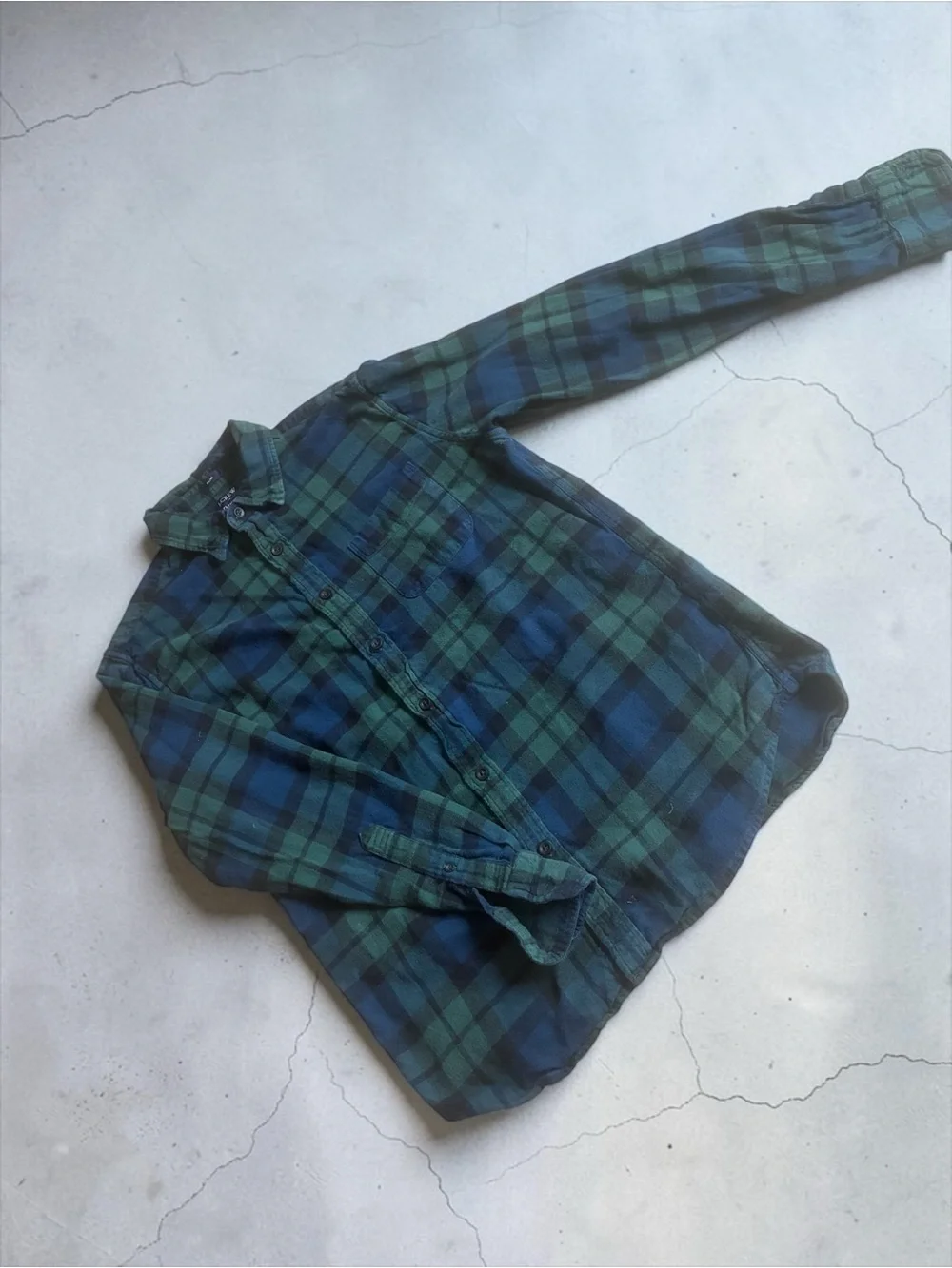 J. Crew Green and Blue Plaid Long-Sleeve Button-Down Shirt